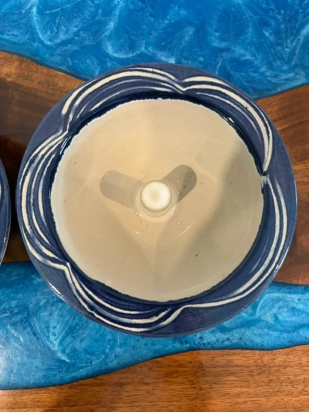 Set of 2 The Original Apple Baker Blue Swirl Baking Dish Paris Maine